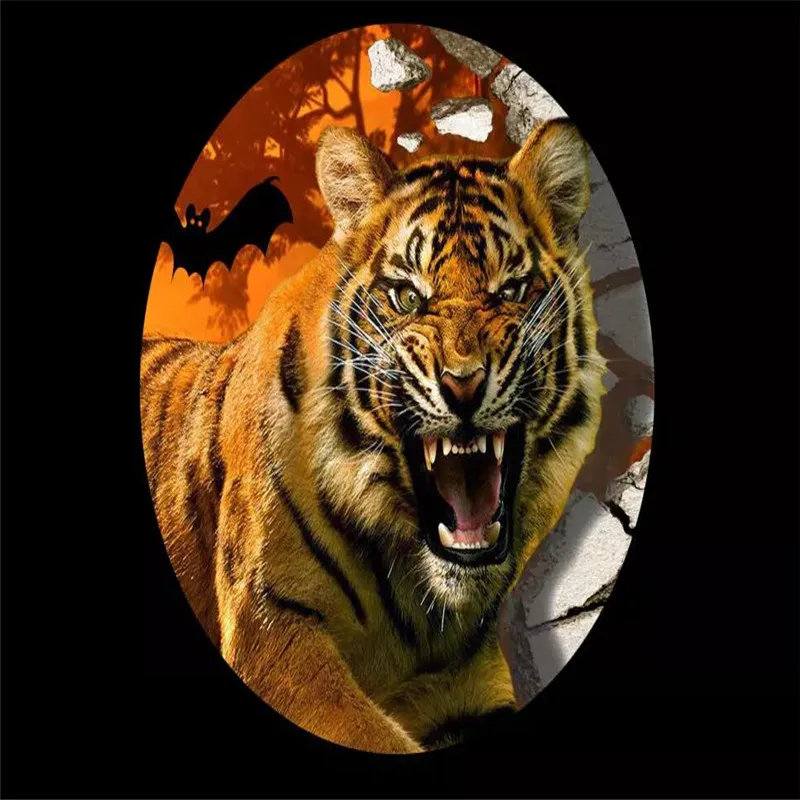 

3D wallpaper fierce tiger wall creative TV background wall professional custom mural photo wallpaper high-grade thick cloth