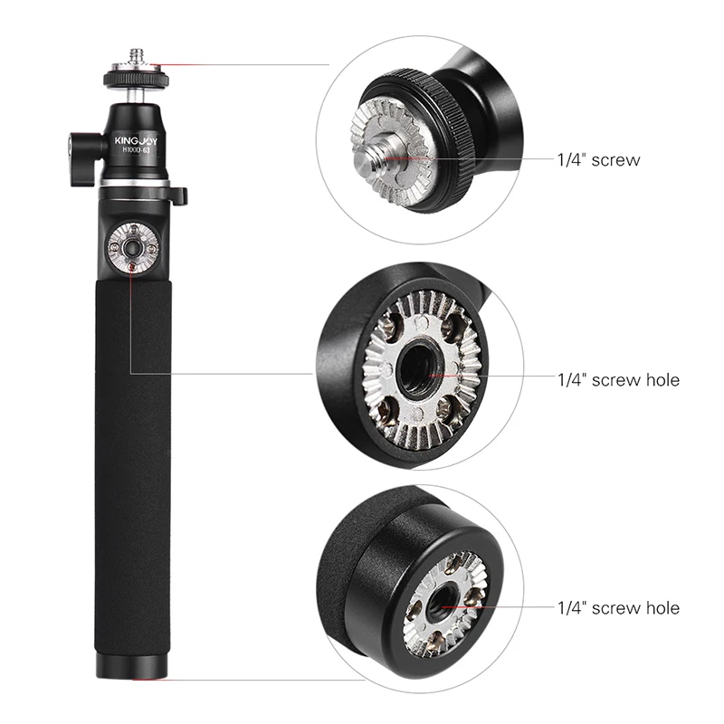 Выдвижной монопод для селфи KINGJOY + держатель телефона с винтом 1/4 &quotдля DJI OSMO