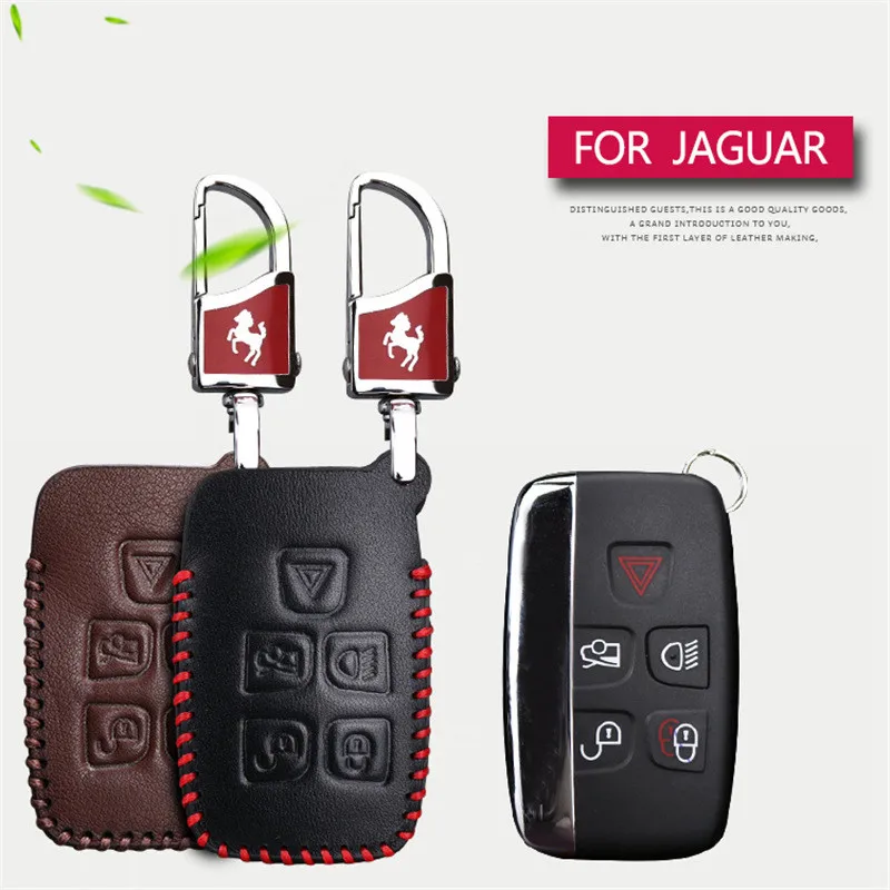 Чехол для автомобильного ключа из натуральной кожи Jaguar XJ XF XE X Type F Pace Guitar 5