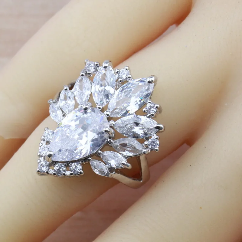 AAA+ качество Австрия натуральный кристалл 925 серебро 4 шт. комплекты украшений для женщин Свадебный костюм независимая шкатулка для ювелирных изделий