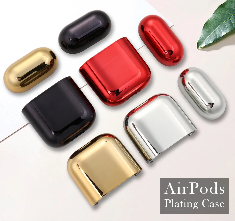 Чехол для Airpods 2 чехол s с гальваническим покрытием Жесткий Чехол Для Air pods 2 роскошные золотые противоударные наушники Чехлы аксессуары для кожи