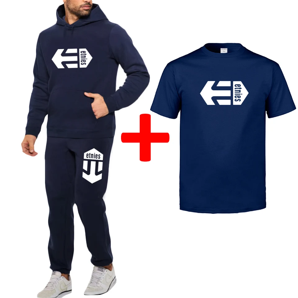 Новейший спортивный костюм Etnies для мужчин из трех предметов брендовая уличная