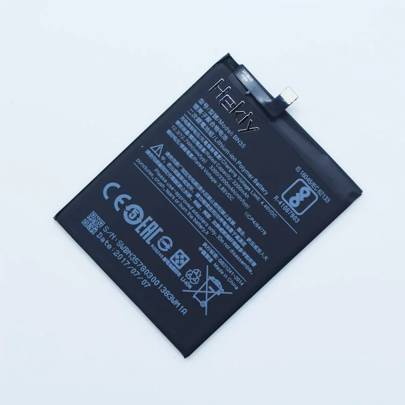 Hekiy Оригинальная батарея BN35 для Xiaomi Redmi 5 5.7" Замена 3300mAh Батареи высокой емкости для телефона