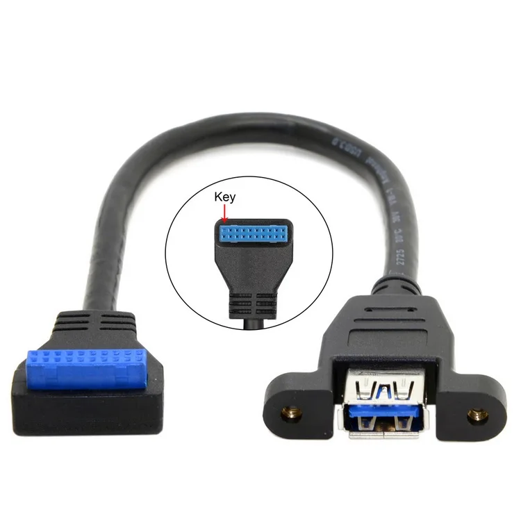 USB 3 0 Однопортовый гнездовой винтовой кронштейн типа вниз угловой материнской