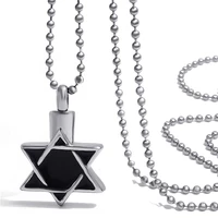 womens girls stainless steel pendant chain star of david cremation keepsake memorial urn necklace jewelry up041