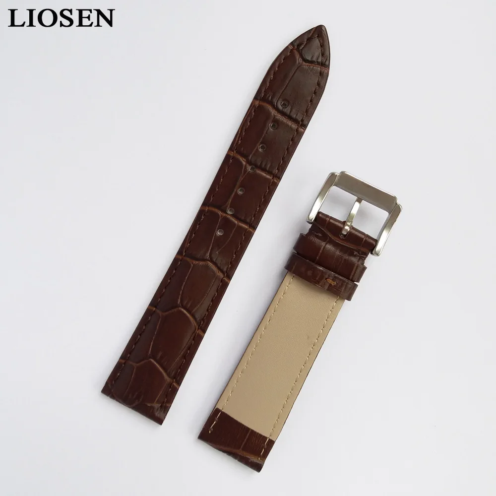 Ремешок LIOSEN из натуральной кожи для наручных часов браслет с пряжкой нержавеющей