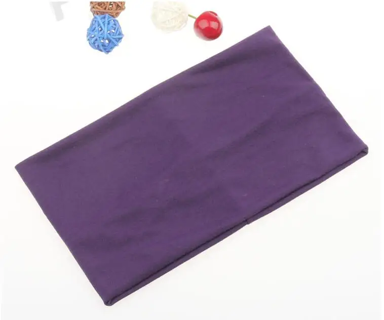 Женская эластичная повязка для волос однотонная хлопковая на голову йоги ярких