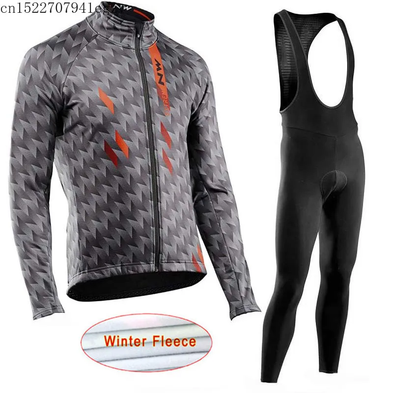 СЗ зимняя Термальность флис Для Мужчин's Велоспорт Джерси Длинные рукава
