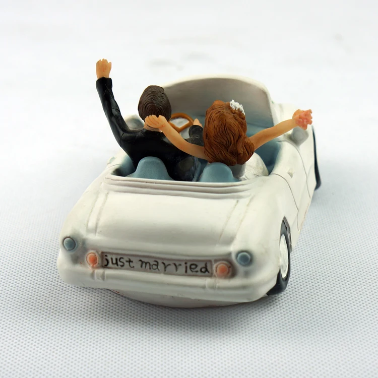 Элегантный свадебный автомобиль Жених и невеста топперы Статуэтка пары