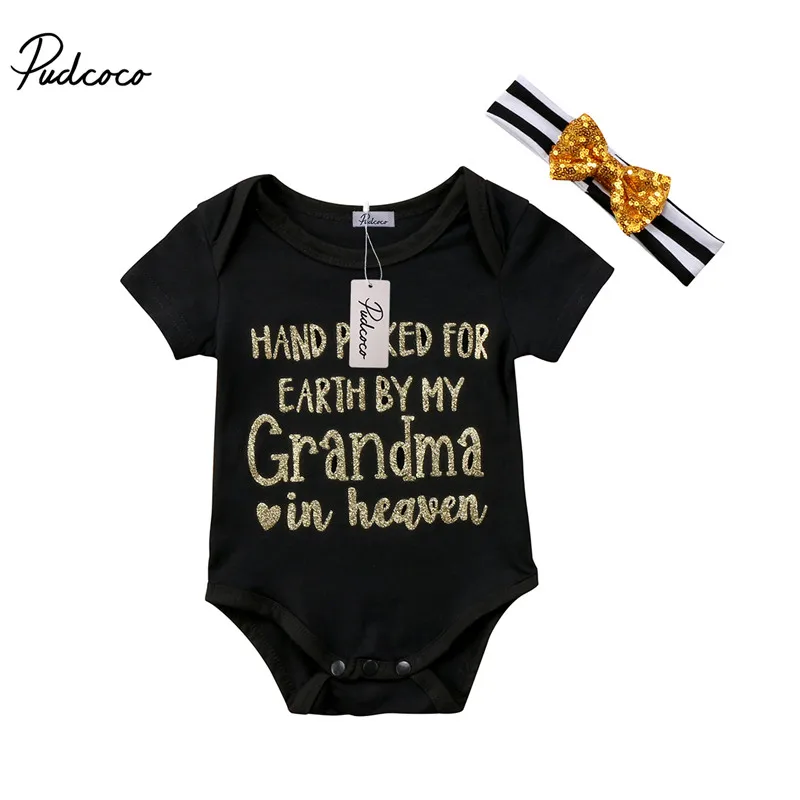 

2020 Hot sell Newborn Baby Girls Clothes Short Sleeve Romper Jumpsuit Summer Sunsuit+Headdress 2pcs Outfit Cotton Baby Clothing