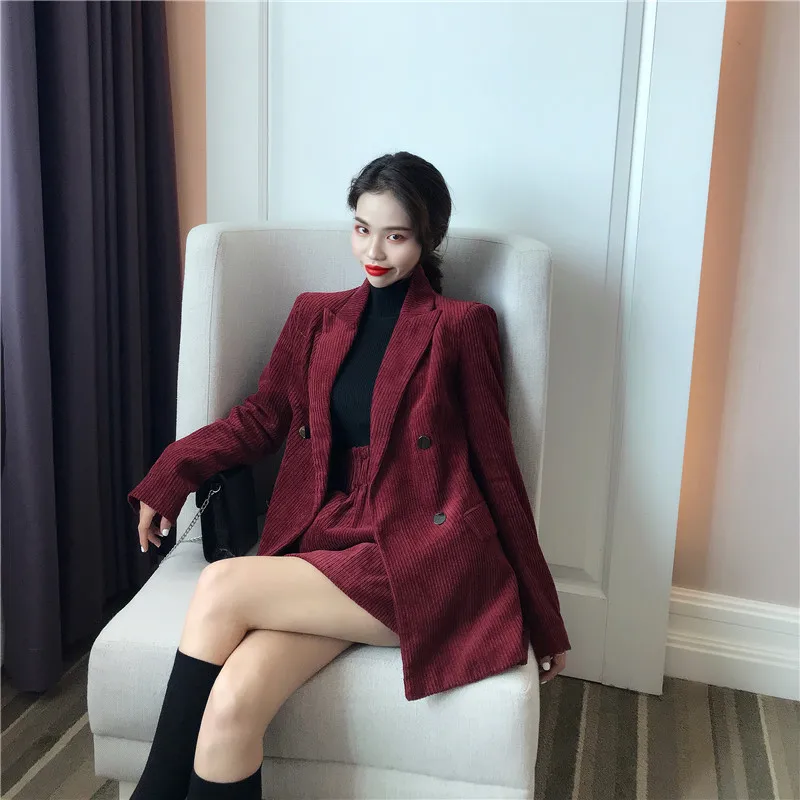 Весна и Осень Новый женский Ретро винно красный вельветовый темпераментный