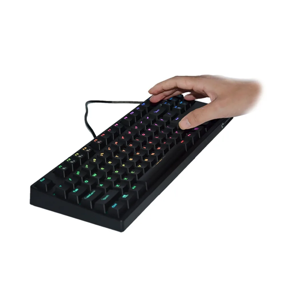 

USB Game Mechanical keyboard PBT keycaps Ivory Switch white backlight