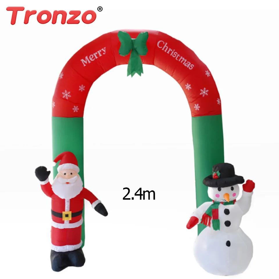 

Tronzo Christmas Decoration 2.4m Inflatable Christmas Arch Santa Claus Snowman Christmas Door Toys House Decoration Garden Party