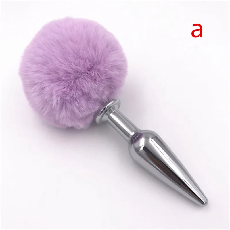 Анальная пробка бусы светло-фиолетовый хвост кролика анальная секс игрушка