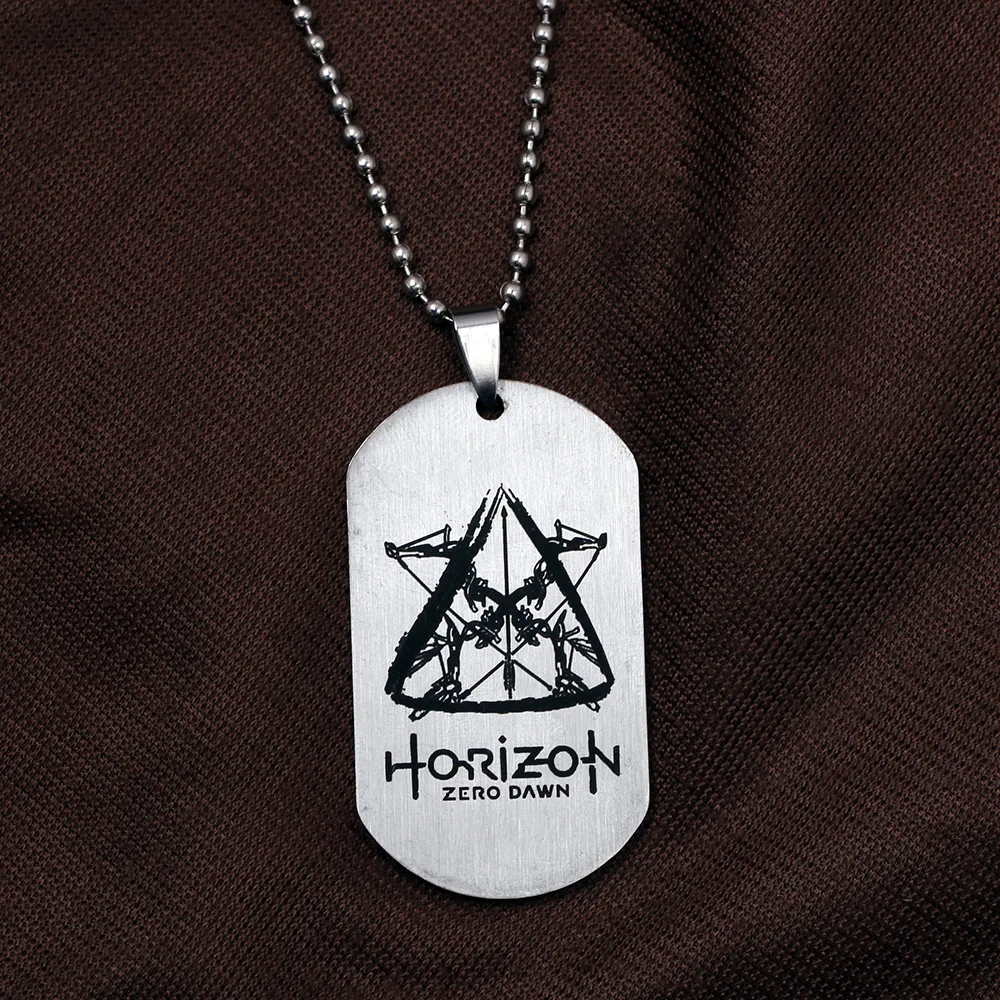 New Game Horizon Zero Dawn Logo Choker Necklace Pendant dog tag Keyring Key Chain Holder Charm Gift Wholesale drop-shipping | Украшения и