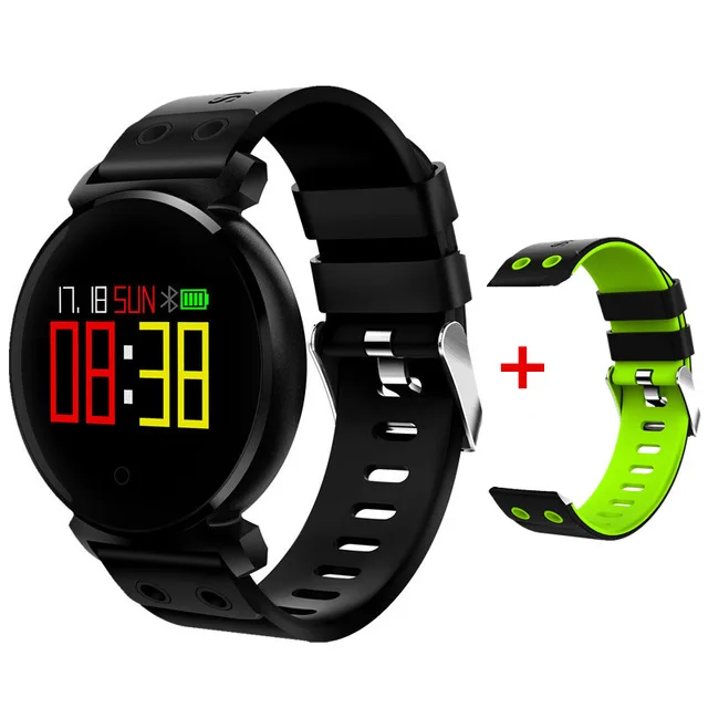 add green strap Interpad K2 смарт-браслет пульсометр кровяное давление IP68 Водонепроницаемый Smartband фитнес-трекер умный Браслет - Цвет: add green strap