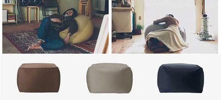 Levmoon квадратный Beanbag диван-стул для взрослых подушечка на сиденье Bean Bag покрывало для кровати без наполнения крытых Beanbag