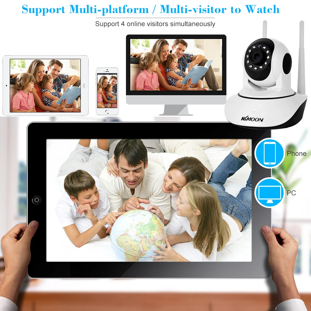 Беспроводная IP-камера HD 720P с поддержкой Wi-Fi панорамирования и наклона 1/4 МП