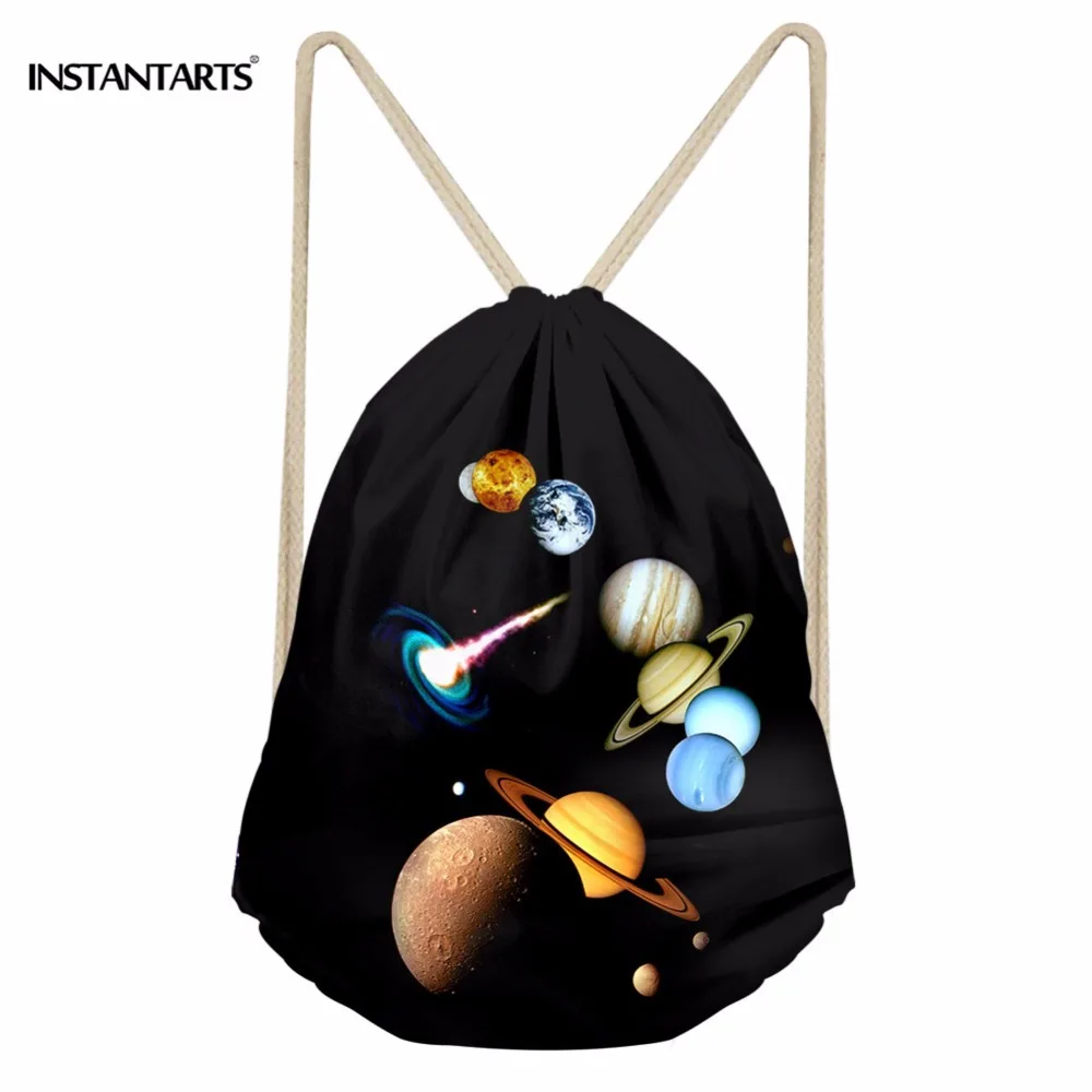 INSTANTARTS Universe Planets сумки с принтом со шнурком спортивная сумка для фитнеса и пешего