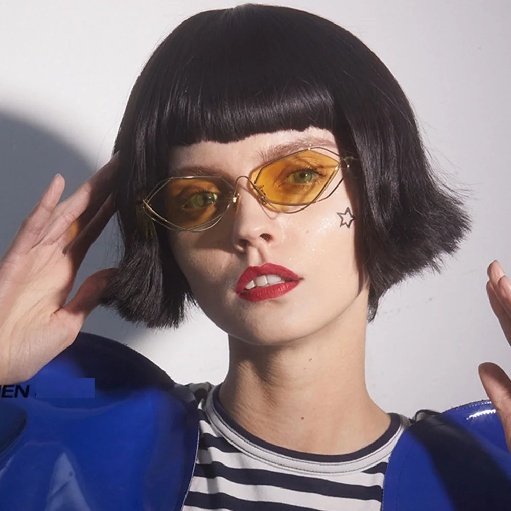 Брендовые современные металлические нестандартные маленькие оправы женские