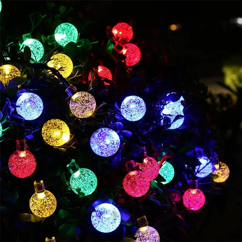 

5M 7M 10M LED Solar Lamp Crystal ball LED String Fairy Light Solar Garlands Garden Lights for Christmas Party Outdoor Decoration