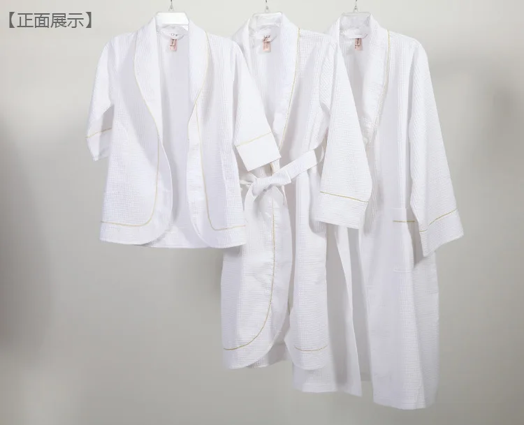 Женский вафельный банный халат для отеля и дома на весну лето 100% хлопок ночное