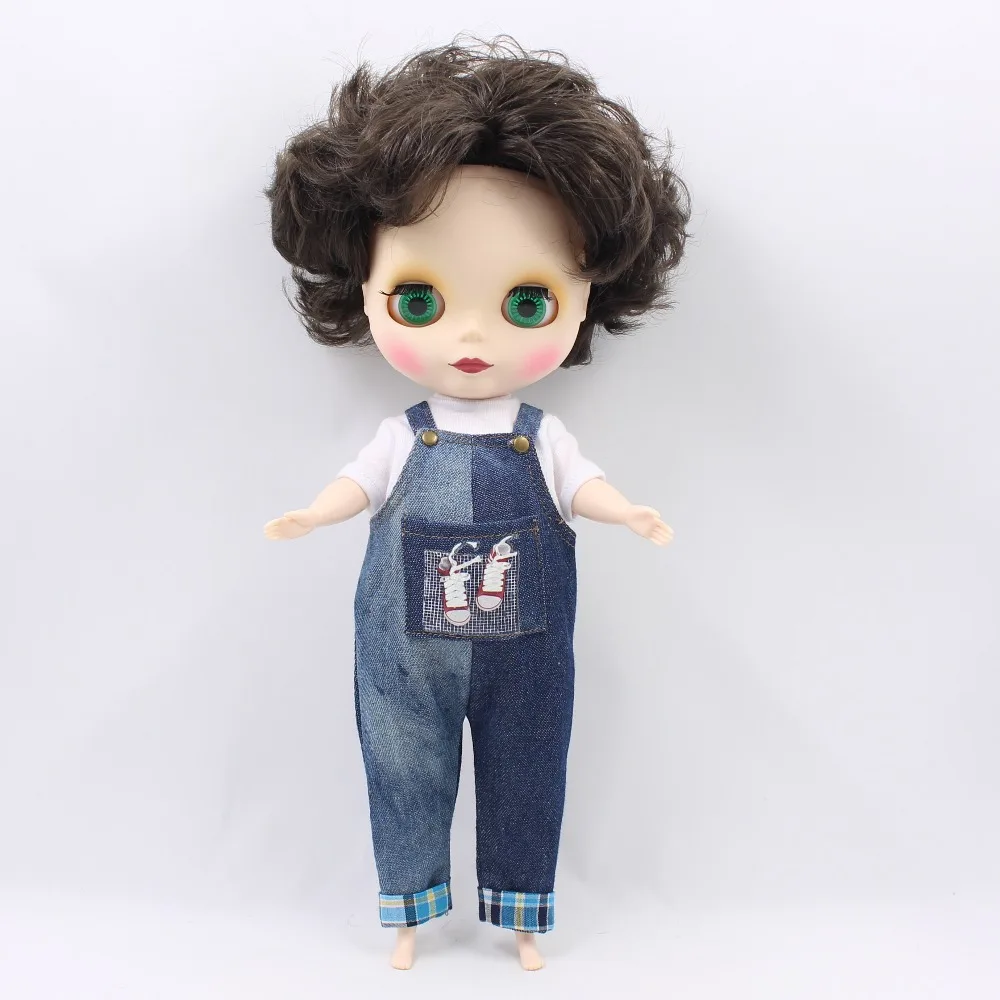 Ледяной DBS Blyth кукла 1/6 30 см Черный Короткий волос Жир Тела белая кожа