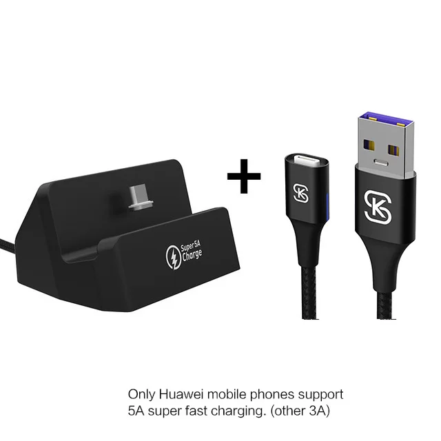 5A Dock and cable Магнитные зарядные устройства для мобильных телефонов для Honor 10 huawei P supercharge SIKAI 5A Беспроводная Быстрая зарядка док-станция Подставка USB C кабели - Тип штекера: 5A Dock and cable