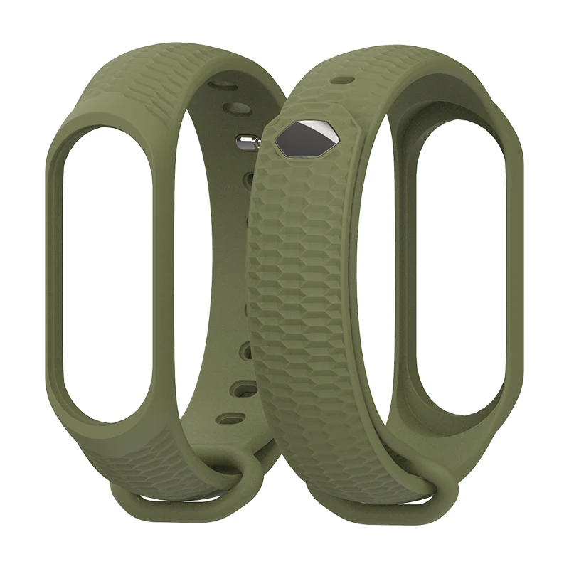 Army Green Силиконовый браслет mi jobs mi Band 4, ремешок для Xiaomi mi, 3 ремешка, аксессуары для браслетов, ремешок 3, Смарт-часы mi Band 4, ремни - Цвет: Army Green