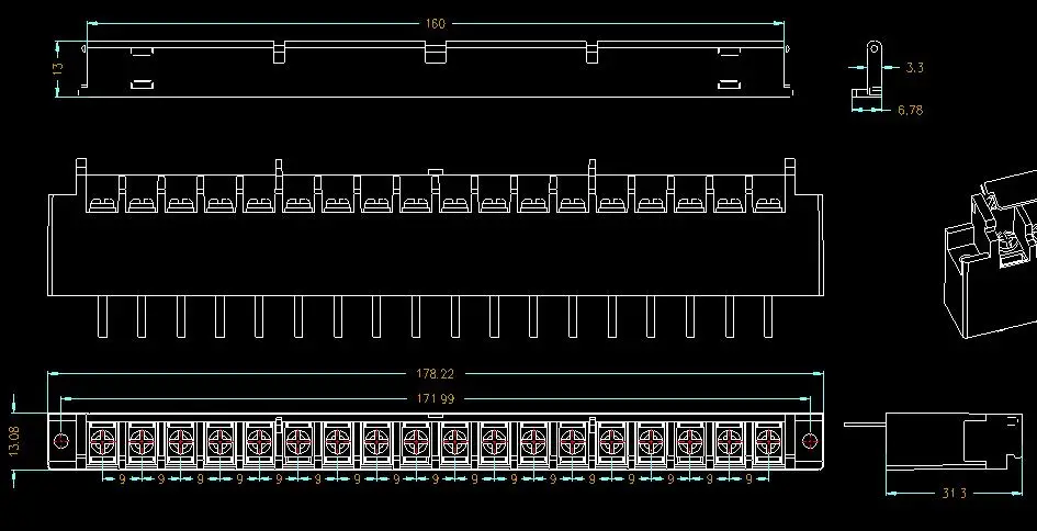 1 шт 200*110*60 мм szomk пластиковый корпус на din-рейку для электроники PCB дизайн релейный корпус пластиковый ящик для инструментов