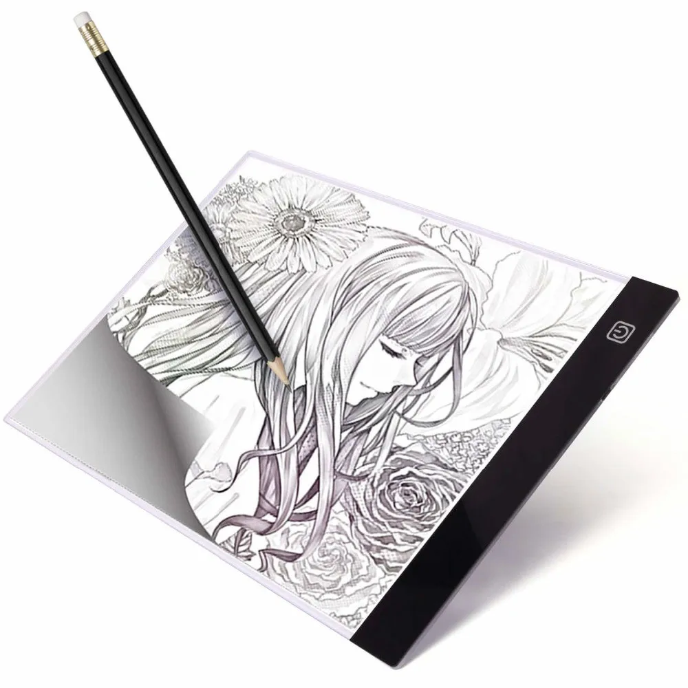 Wrumav Portable A4 size LED Light box Copy Painting Drawing Board Stencil Touch Animation Tracing Pad LightBox Tablet | Электроника