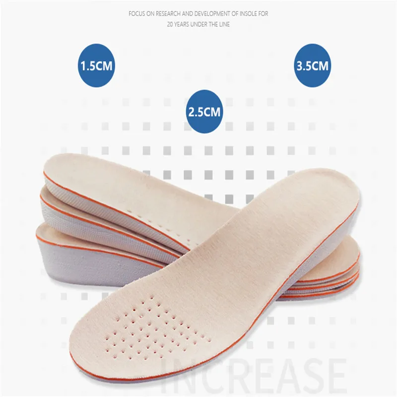Стельки унисекс для увеличения роста из соевого волокна впитывающий пот