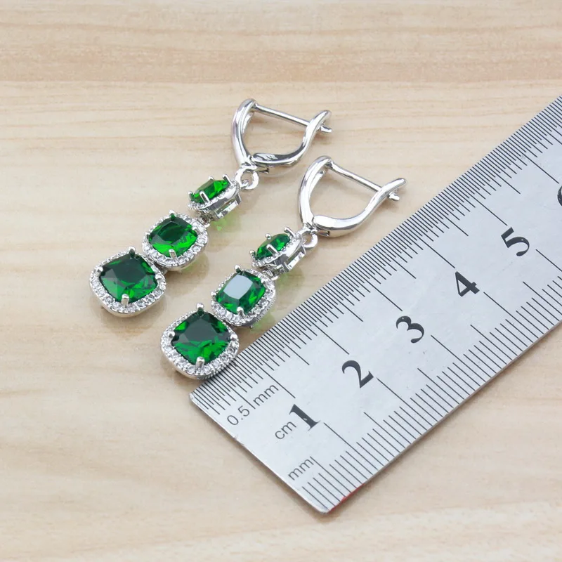 Женский модный костюм серебристого цвета с натуральным камнем зеленые Ювелирные