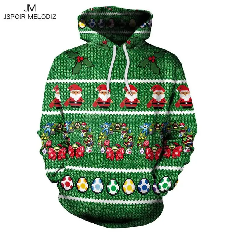 3D Толстовки с принтом смешно осень Новогодние товары Для женщин худи Толстовка