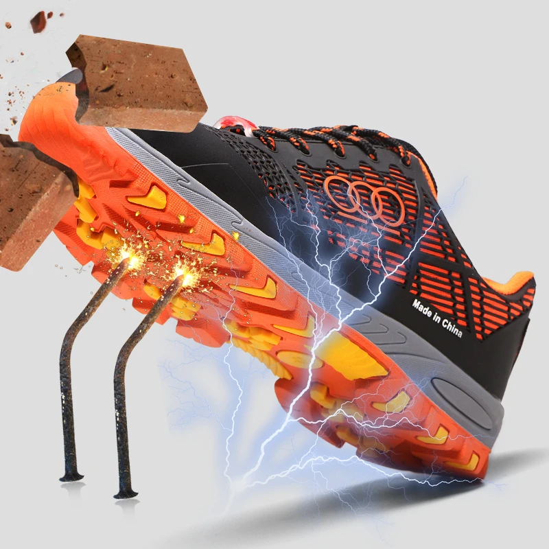 Мужская Рабочая безопасная обувь пластиковые сапоги со стальным носком