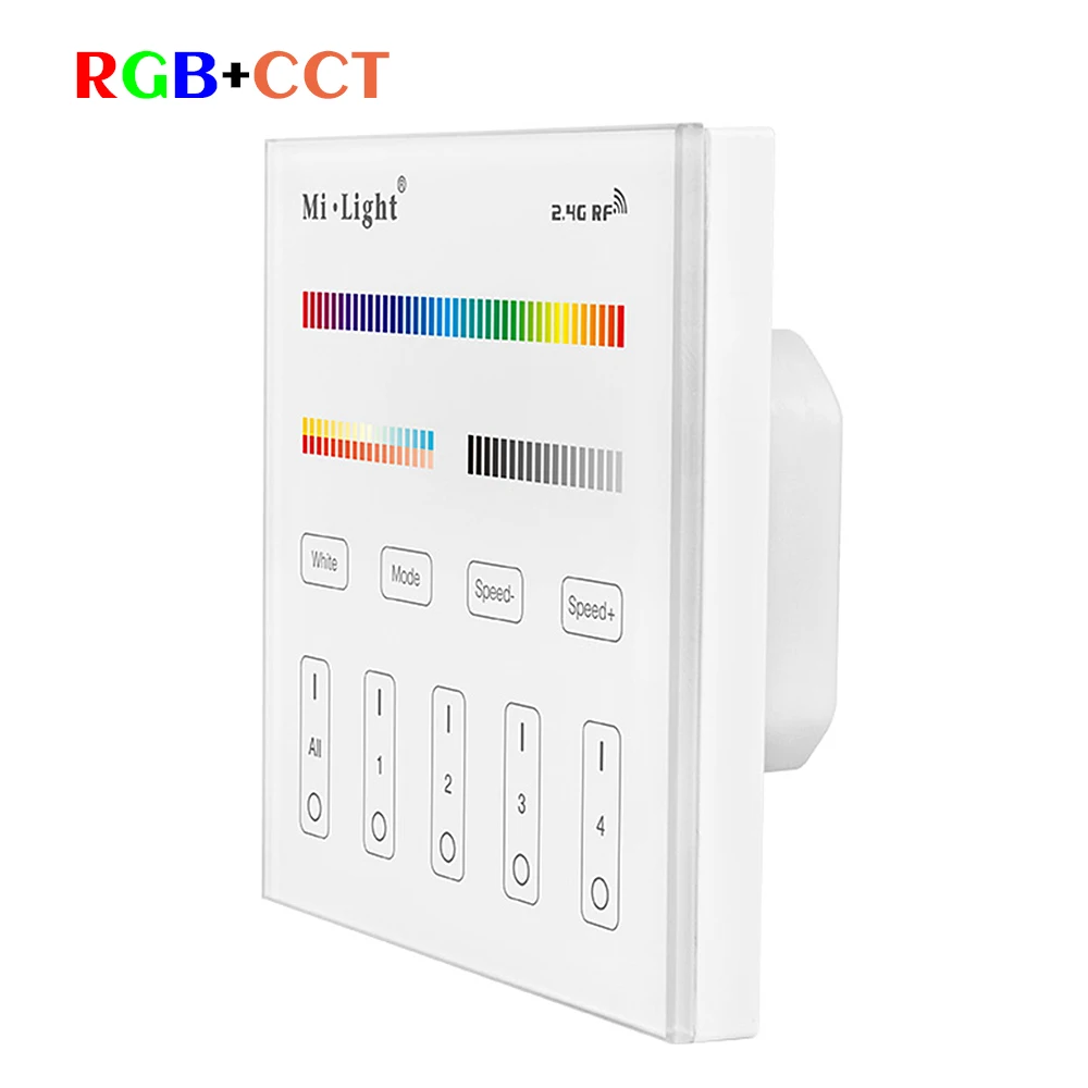 BSOD светодиодный пульт дистанционного управления T4 Milight RF2.4G беспроводной 4 зоны RGB CCT 16 Milion цвета Регулируемая яркость