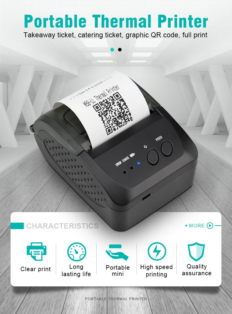 Дешево! JEPOD JP-5809LYA 58 мм USB Термальный чековый принтер Bluetooth беспроводной банкнот-принтер для Android, IOS, Windows системы