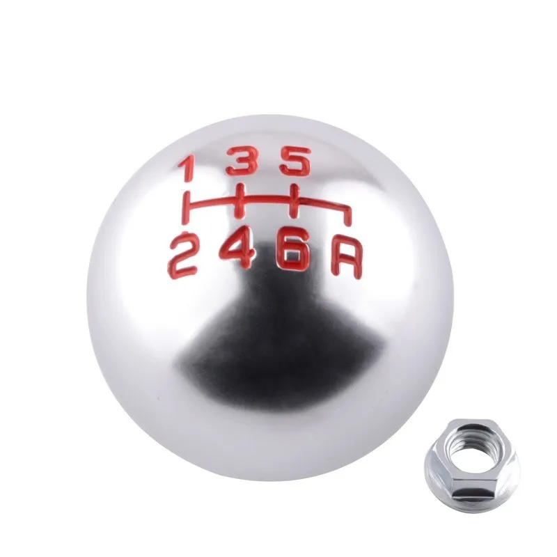 Silver 6-Speed E speed ER 5/6, ручная ручка переключения передач, Шариковая рукоятка рычага переключения передач M10x1.5 для Honda/Civic/Fit/City FD2 FN2 EP3 CRV - Название цвета: Silver 6-Speed