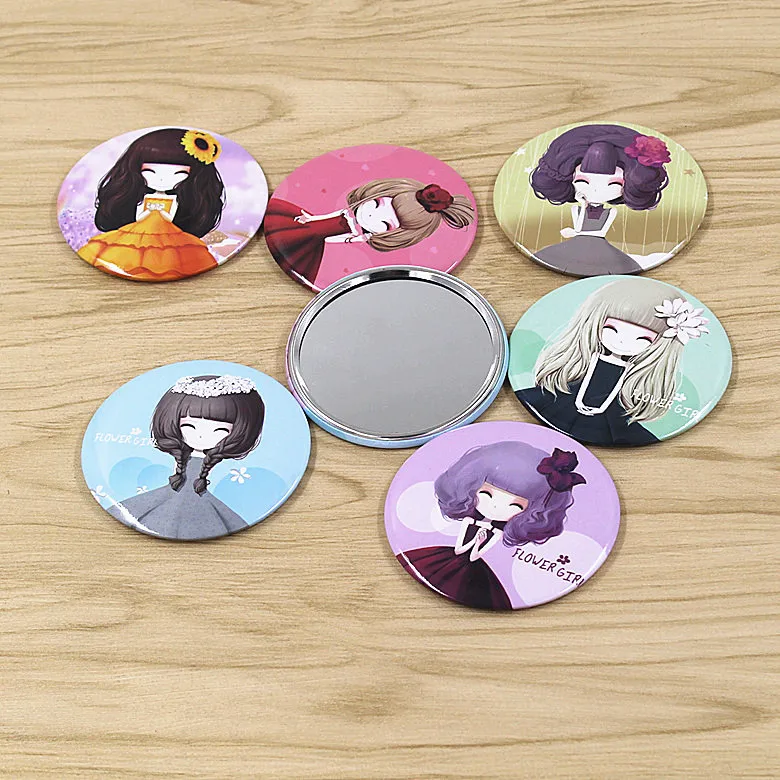 Металлическое милое и прекрасное мультяшное зеркало/портативное косметическое