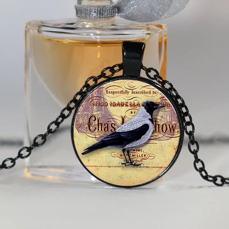 Винтажные Украшения на Хэллоуин женское ожерелье с узором ворона цепочка свитер