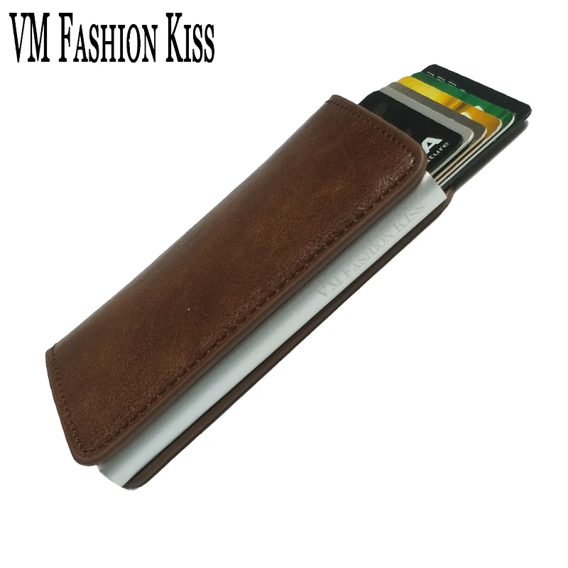 VM Мода поцелуй RFID от кражи Кисточки безопасности один Алюминий box кошелек кредитных карт и ID Держатели Чехол держатель тонкий Кошелек