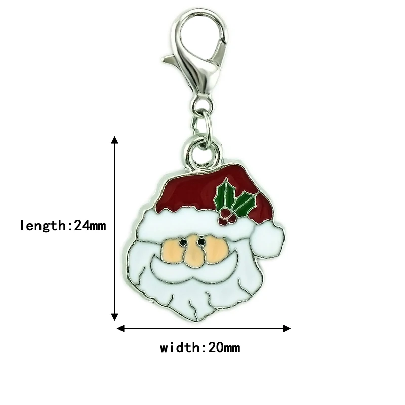 JINGLING подвески в рождественском стиле с карабином металлические эмалью и Санта