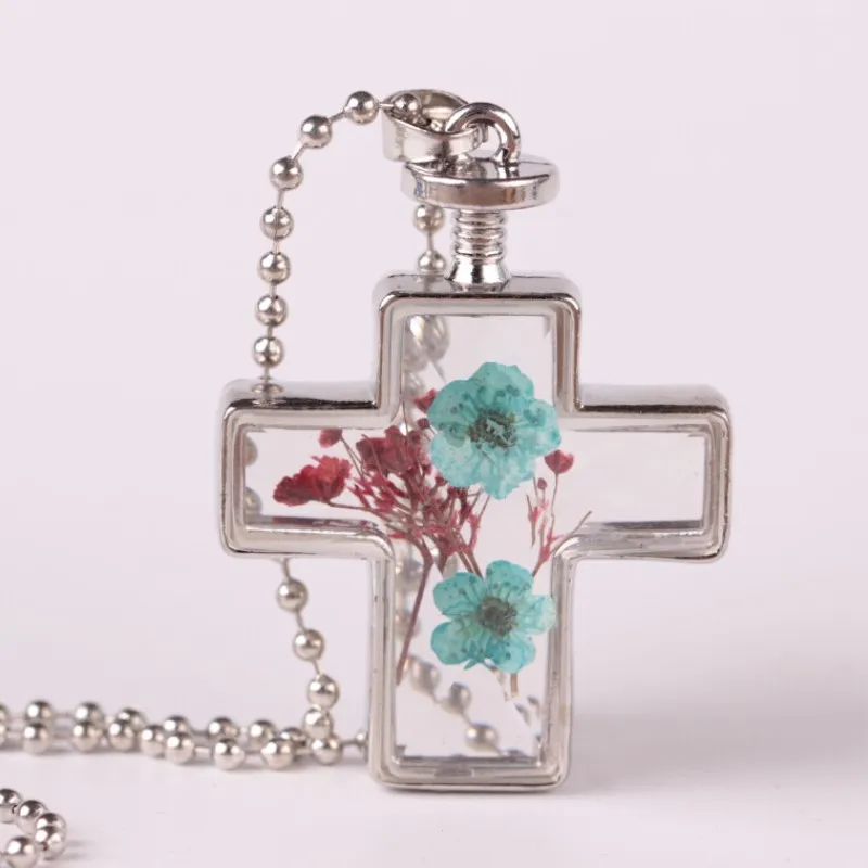 Натуральный настоящий декоративный кулон с высушенным цветком ожерелье