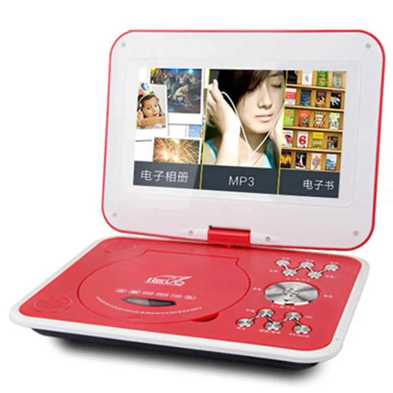 Портативный 3D HD DVD EVD плеер 12 дюймов движущийся ТВ VCD CD MP3/4 SD USB игровой мобильный