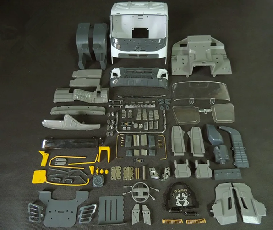 Painted 1:14 Модель радиоуправляемого грузовика кабины для tamiya трейлер трактор ралли инженерные arocs 8X8 6X6 самосвал - Цвет: Painted