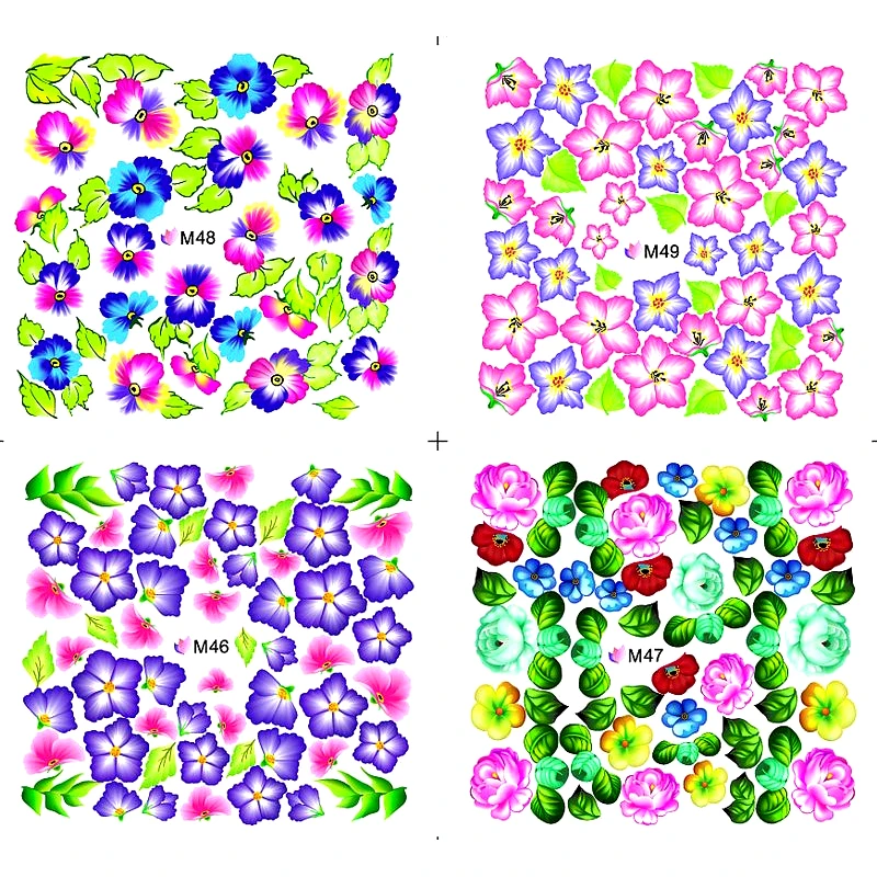 4 упаковки/искусственная наклейка с цветочным рисунком|nail decal stickers|water transfer
