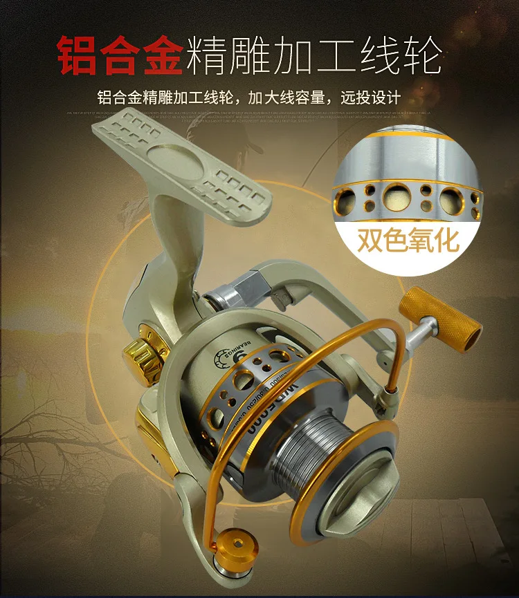 Настоящий Daiwa распродажа озеро Molinete Рыболовные катушки колеса с разгрузкой металла переднее колесо, Удочка Subwheel