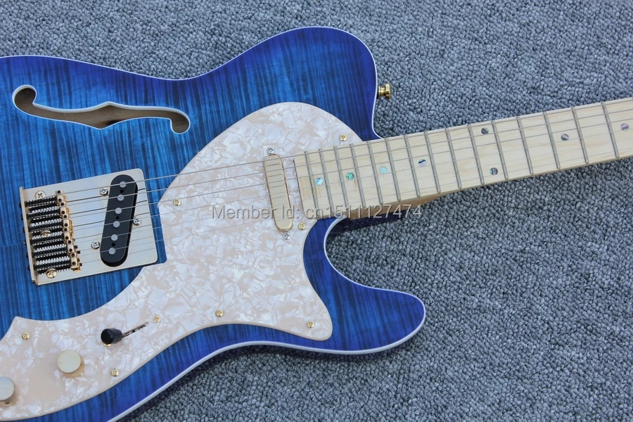 Грот 2017 Новый Стиль Гитара Транс Синий Твердый корпус электрогитара TL бесплатная