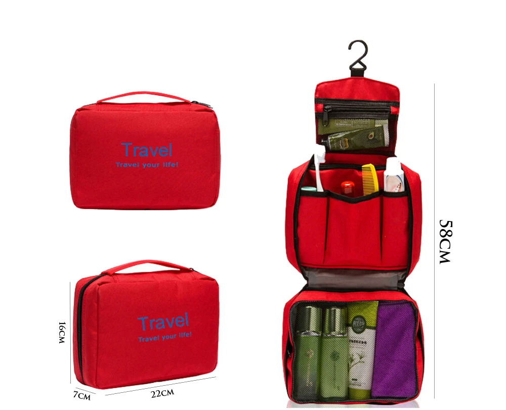 Hanging Travel Storage Bag Organizer Portable Makeup Cosmetic Toiletry Pouch Casual Camping Case Accessories Home Organization