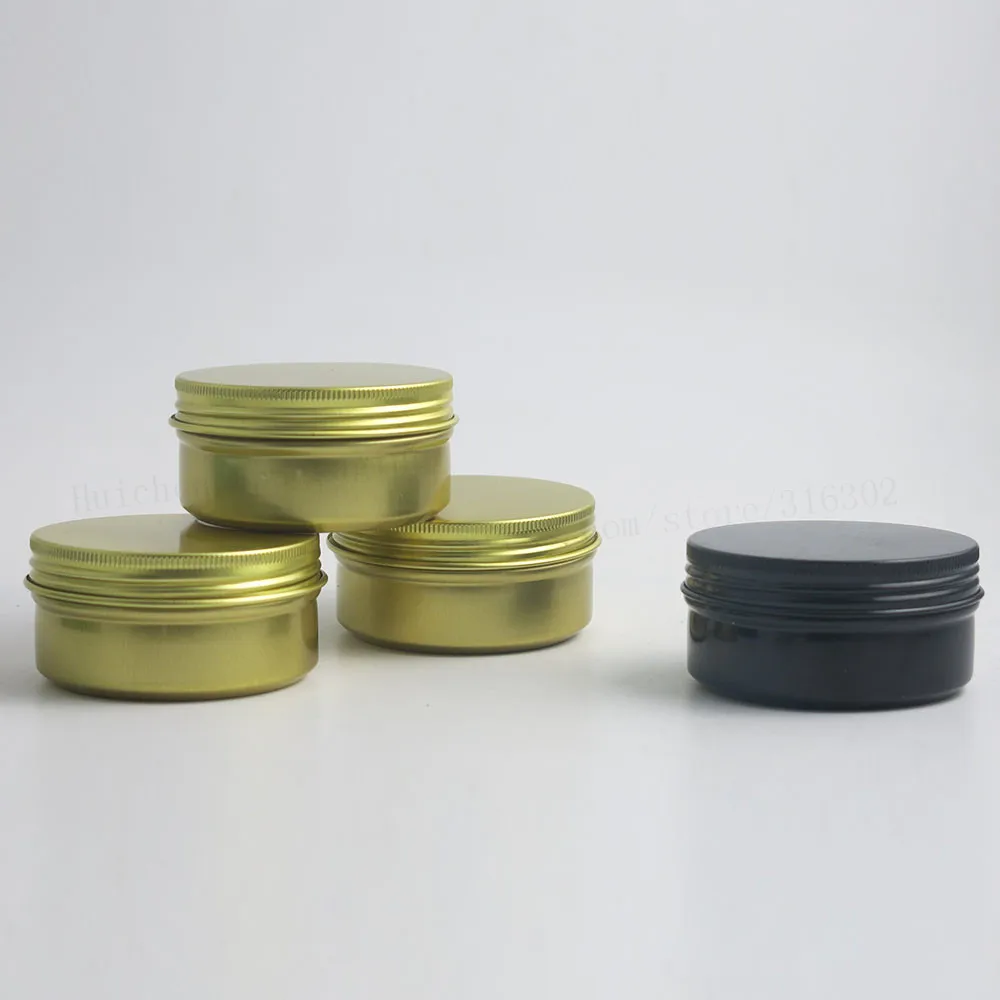 50 x 80g Gold Aluminium Jar Tins Containers 80cc metal jar for cream powder gel use 80ml aluminum container